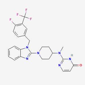 4(1H)-Pyrimidinone, 2-((1-(1-((4-fluoro-3-(trifluoromethyl)phenyl)methyl)-1H-benzimidazol-2-yl)-piperidinyl)methylamino)-