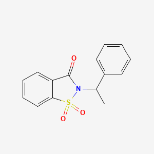 molecular formula C15H13NO3S B12721480 1,2-Benzisothiazol-3(2H)-one, 2-(1-phenylethyl)-, 1,1-dioxide CAS No. 41335-50-6