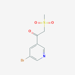 molecular formula C8H8BrNO3S B1272184 1-(5-溴吡啶-3-基)-2-(甲磺酰基)乙酮 CAS No. 386715-50-0