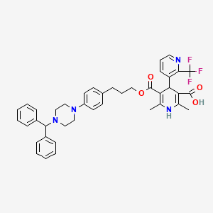 (3,4'-Bipyridine)-3',5'-dicarboxylic acid, 1',4'-dihydro-2',6'-dimethyl-2-(trifluoromethyl)-,2-(4-(4-(diphenylmethyl)-1-piperazinyl)phenyl)ethyl methyl ester