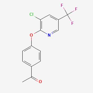 molecular formula C14H9ClF3NO2 B1272198 1-[4-[3-氯-5-(三氟甲基)吡啶-2-基]氧基苯基]乙酮 CAS No. 217186-15-7