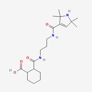 Cyclohexanecarboxylic acid, 2-(((3-(((2,5-dihydro-2,2,5,5-tetramethyl-1H-pyrrol-3-yl)carbonyl)amino)propyl)amino)carbonyl)-