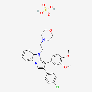 4-[2-[2-(4-chlorophenyl)-3-(3,4-dimethoxyphenyl)pyrrolo[1,2-a]benzimidazol-4-yl]ethyl]morpholine;sulfuric acid