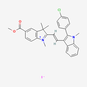 2-(2-(2-(4-Chlorophenyl)-1-methyl-1H-indol-3-yl)vinyl)-5-(methoxycarbonyl)-1,3,3-trimethyl-3H-indolium iodide