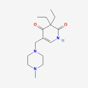 2,4(1H,3H)-Pyridinedione, 3,3-diethyl-5-((4-methyl-1-piperazinyl)methyl)-