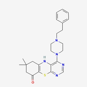 5H-Pyrimido(4,5-b)(1,4)benzothiazin-9(6H)-one, 7,8-dihydro-7,7-dimethyl-4-(4-(2-phenylethyl)-1-piperazinyl)-