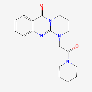 Piperidine, 1-((3,4-dihydro-6-oxo-2H-pyrimido(2,1-b)quinazolin-1(6H)-yl)acetyl)-