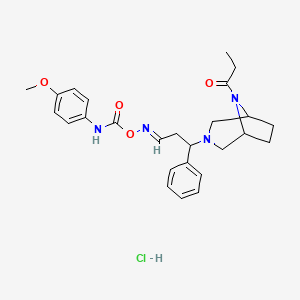 3,8-Diazabicyclo(3.2.1)octane-3-propanimine, N-((((4-methoxyphenyl)amino)carbonyl)oxy)-8-(1-oxopropyl)-alpha-phenyl-, monohydrochloride