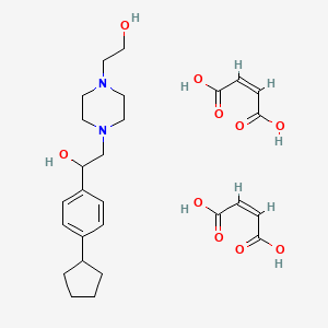 (Z)-but-2-enedioic acid;1-(4-cyclopentylphenyl)-2-[4-(2-hydroxyethyl)piperazin-1-yl]ethanol