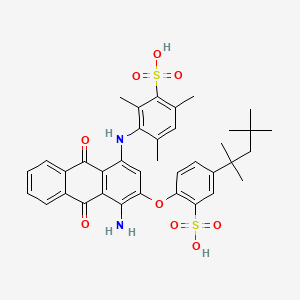 3-((4-Amino-9,10-dihydro-9,10-dioxo-3-(sulpho-4-(1,1,3,3-tetramethylbutyl)phenoxy)-1-anthryl)amino)-2,4,6-trimethylbenzenesulphonic acid