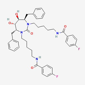 N-(5-((5S,6S,4R,7R)-4,7-Bisbenzyl-3-(5-((4-fluorophenyl)carbonylamino)pentyl)-5,6-dihydroxy-2-oxo(1,3-diazaperhydroepinyl))pentyl)(3-fluorophenyl)carboxamide