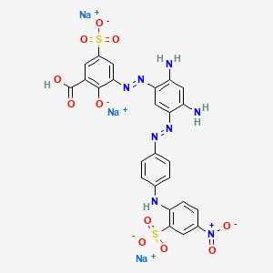 Trisodium 3-((2,4-diamino-5-((4-((4-nitro-2-sulphonatophenyl)amino)phenyl)azo)phenyl)azo)-5-sulphonatosalicylate