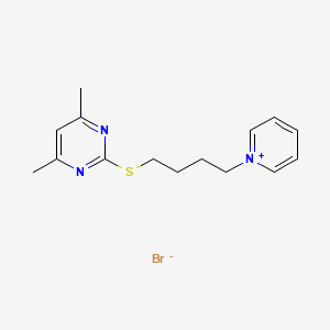 molecular formula C15H20BrN3S B12722425 1-(4-((4,6-Dimethyl-2-pyrimidinyl)thio)butyl)pyridinium bromide CAS No. 90094-30-7