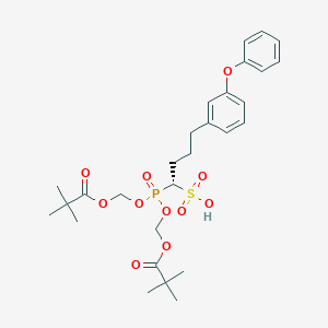 Propanoic acid, 2,2-dimethyl-, ((4-(3-phenoxyphenyl)-1-sulfobutyl)phosphinylidene)bis(oxymethylene) ester, (S)-