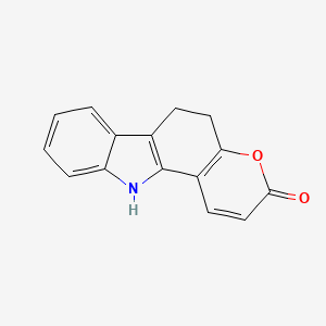 molecular formula C15H11NO2 B12722439 Pyrano(3,2-a)carbazol-3(5H)-one, 6,11-dihydro- CAS No. 127040-35-1