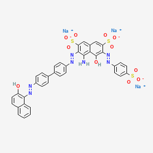 4-Amino-5-hydroxy-3-((4'-((2-hydroxy-1-naphthyl)azo)(1,1'-biphenyl)-4-yl)azo)-6-((4-sulphophenyl)azo)naphthalene-2,7-disulphonic acid, sodium salt