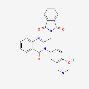 1H-Isoindole-1,3(2H)-dione, 2-((3,4-dihydro-3-(3-((dimethylamino)methyl)-4-hydroxyphenyl)-4-oxo-2-quinazolinyl)methyl)-