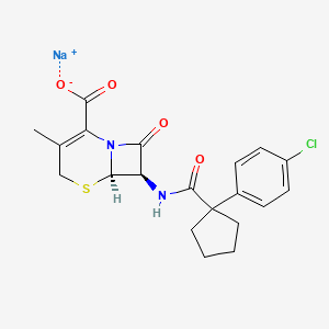 5-Thia-1-azabicyclo(4.2.0)oct-2-ene-2-carboxylic acid, 7-(((1-(4-chlorophenyl)cyclopentyl)carbonyl)amino)-3-methyl-8-oxo-, monosodium salt, (6R-trans)-