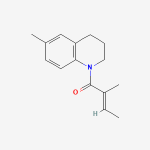 molecular formula C15H19NO B12722493 (E)-6-Methyl-1-(2-methyl-1-oxo-2-butenyl)-1,2,3,4-tetrahydroquinoline CAS No. 81719-55-3