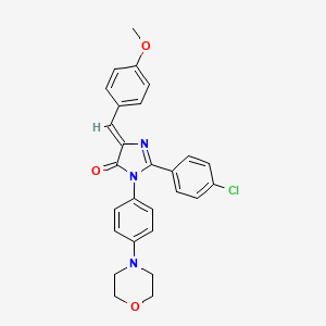 4H-Imidazol-4-one, 3,5-dihydro-2-(4-chlorophenyl)-5-((4-methoxyphenyl)methylene)-3-(4-(4-morpholinyl)phenyl)-