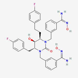 (4R,5R,6R)-Tetrahydro-1,3-bis((3-(N-hydroxycarboximidamide)-phenyl)methyl)-5-hydroxy-4-(2-(4-fluorophenyl)ethyl)-6-(4-fluorophenylmethyl)-2(1H)-pyrimidinone