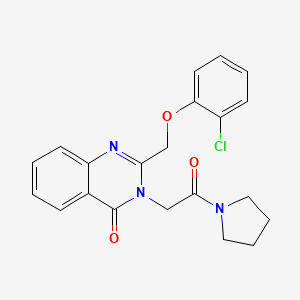 Pyrrolidine, 1-((2-((2-chlorophenoxy)methyl)-4-oxo-3(4H)-quinazolinyl)acetyl)-