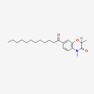 2,4-Dimethyl-7-(1-oxododecyl)-2H-1,4-benzoxazin-3(4H)-one