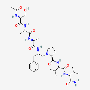 L-Valinamide, 1-(2-((N-(N-(N-acetyl-L-seryl)-L-alanyl)-L-alanyl)amino)-3-phenylpropyl)-L-prolyl-L-valyl-, (S)-