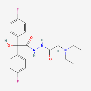 Benzeneacetic acid, 4-fluoro-alpha-(4-fluorophenyl)-alpha-hydroxy-, 2-(2-(diethylamino-1-oxopropyl)hydrazide