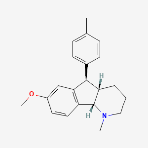 1H-Indeno(1,2-b)pyridine, 2,3,4,4a,5,9b-hexahydro-7-methoxy-1-methyl-5-(4-methylphenyl)-, (4a-alpha,5-beta,9b-alpha)-