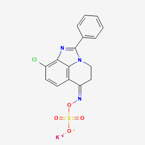 Hydroxylamine-O-sulfonic acid, N-(9-chloro-4,5-dihydro-2-phenyl-6H-imidazo(4,5,1-ij)quinolin-6-ylidene)-, potassium salt