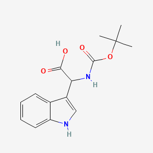 molecular formula C15H18N2O4 B1272309 2-((叔丁氧羰基)氨基)-2-(1H-吲哚-3-基)乙酸 CAS No. 58237-94-8