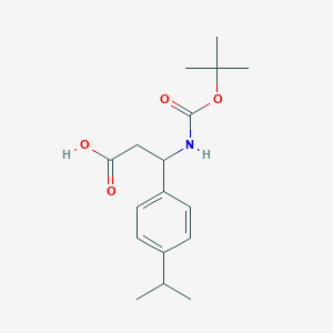 B1272310 3-((tert-Butoxycarbonyl)amino)-3-(4-isopropylphenyl)propanoic acid CAS No. 453557-73-8