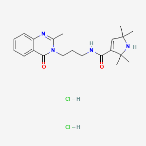 molecular formula C21H30Cl2N4O2 B12723108 1H-Pyrrole-3-carboxamide, 2,5-dihydro-N-(3-(2-methyl-4-oxo-3(4H)-quinazolinyl)propyl)-2,2,5,5-tetramethyl-, dihydrochloride CAS No. 93799-14-5