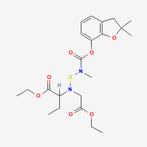 7-Oxa-3-thia-2,4-diazanonanoic acid, 4-(2-ethoxy-2-oxoethyl)-5-ethyl-2-methyl-6-oxo-, 2,3-dihydro-2,2-dimethyl-7-benzofuranyl ester