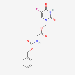 Glyicne, N-((phenylmethoxy)carbonyl)-, (5-fluoro-3,4-dihydro-2,4-dioxo-1(2H)-pyrimidinyl)methyl ester