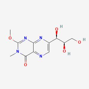 molecular formula C11H14N4O5 B12723126 4(3H)-Pteridinone, 2-methoxy-3-methyl-7-((1R,2R)-1,2,3-trihydroxypropyl)- CAS No. 151338-06-6