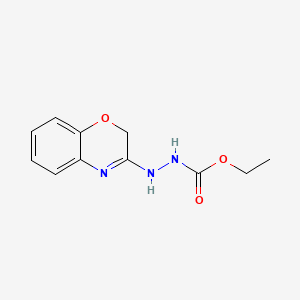 molecular formula C11H13N3O3 B12723133 Hydrazinecarboxylic acid, 2-(2H-1,4-benzoxazin-3-yl)-, ethyl ester CAS No. 78959-41-8