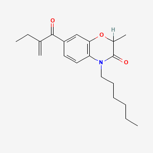 4-Hexyl-2-methyl-7-(2-methylene-1-oxobutyl)-2H-1,4-benzoxazin-3(4H)-one