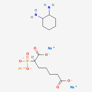 Platinate(2-), (1,2-cyclohexanediamine-N,N')(2-phosphonoheptanedioato(4-)-O(sup 1), O(sup 2))-, disodium, (SP-4-3-(1R-trans))-