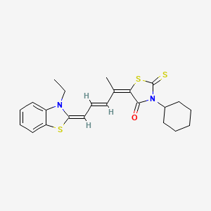 3-Cyclohexyl-5-(4-(3-ethylbenzothiazol-2(3H)-ylidene)-1-methylbut-2-enylidene)-2-thioxothiazolidin-4-one