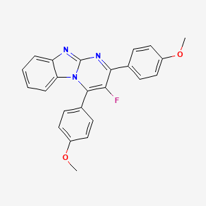 Pyrimido(1,2-a)benzimidazole, 2,4-bis(4-methoxyphenyl)-3-fluoro-