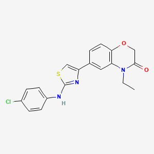 2H-1,4-Benzoxazin-3(4H)-one, 6-(2-((4-chlorophenyl)amino)-4-thiazolyl)-4-ethyl-