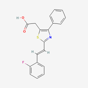 2-(2-(2-Fluorophenyl)ethenyl)-4-phenyl-5-thiazoleacetic acid