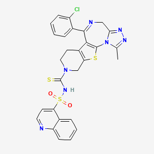 9-(2-chlorophenyl)-3-methyl-N-quinolin-4-ylsulfonyl-17-thia-2,4,5,8,14-pentazatetracyclo[8.7.0.02,6.011,16]heptadeca-1(10),3,5,8,11(16)-pentaene-14-carbothioamide