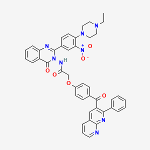 Acetamide, N-(2-(4-(4-ethyl-1-piperazinyl)-3-nitrophenyl)-4-oxo-3(4H)-quinazolinyl)-2-(4-((2-phenyl-1,8-naphthyridin-3-yl)carbonyl)phenoxy)-