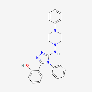 2-(4-Phenyl-5-((4-phenyl-1-piperazinyl)amino)-4H-1,2,4-triazol-3-yl)phenol