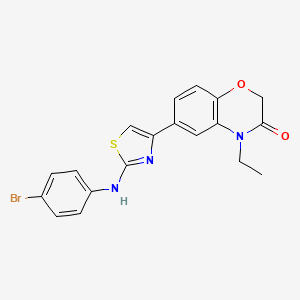 2H-1,4-Benzoxazin-3(4H)-one, 6-(2-((4-bromophenyl)amino)-4-thiazolyl)-4-ethyl-