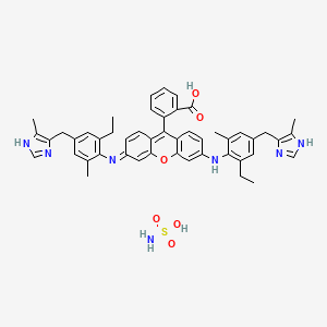 9-(2-Carboxyphenyl)-3,6-bis((2-ethyl-6-methyl-4-((5-methyl-1H-imidazol-4-yl)methyl)phenyl)amino)xanthylium sulphamate