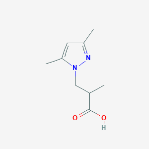 molecular formula C9H14N2O2 B1272341 3-(3,5-二甲基-1H-吡唑-1-基)-2-甲基丙酸 CAS No. 436086-92-9